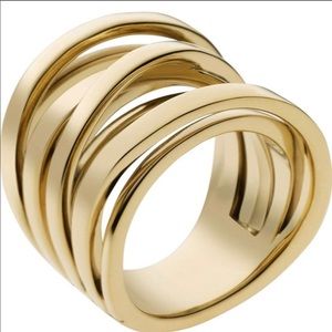 Michael Kors MKJ2597 Gold Large Intertwined Ring
